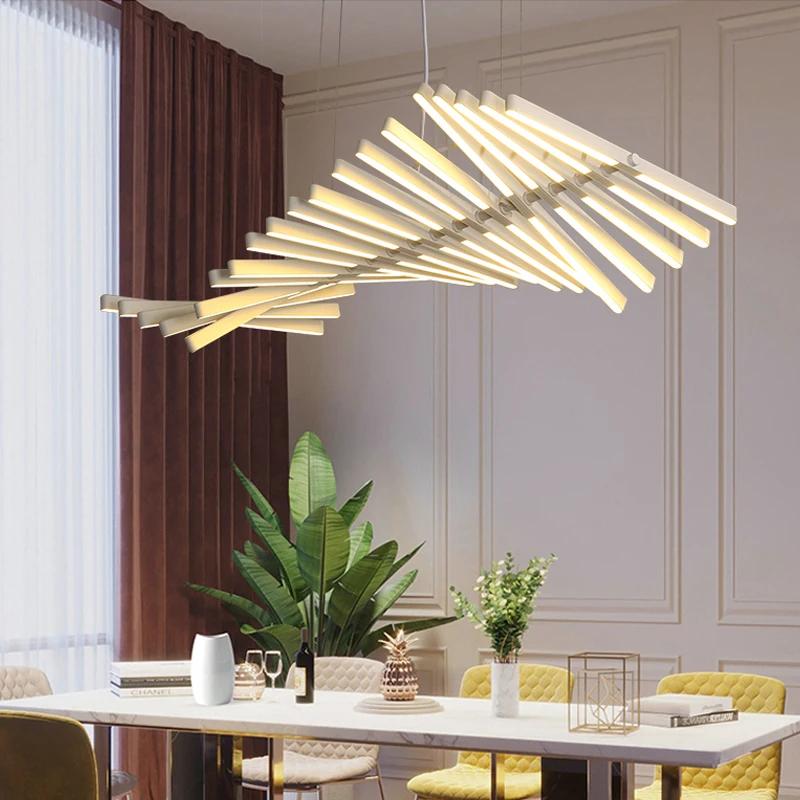 Novel LED Iron Acrylic Aluminum Ceiling Lamp Pendant Light Office Lamps Lighting Restaurant Bar Living Room Hanging